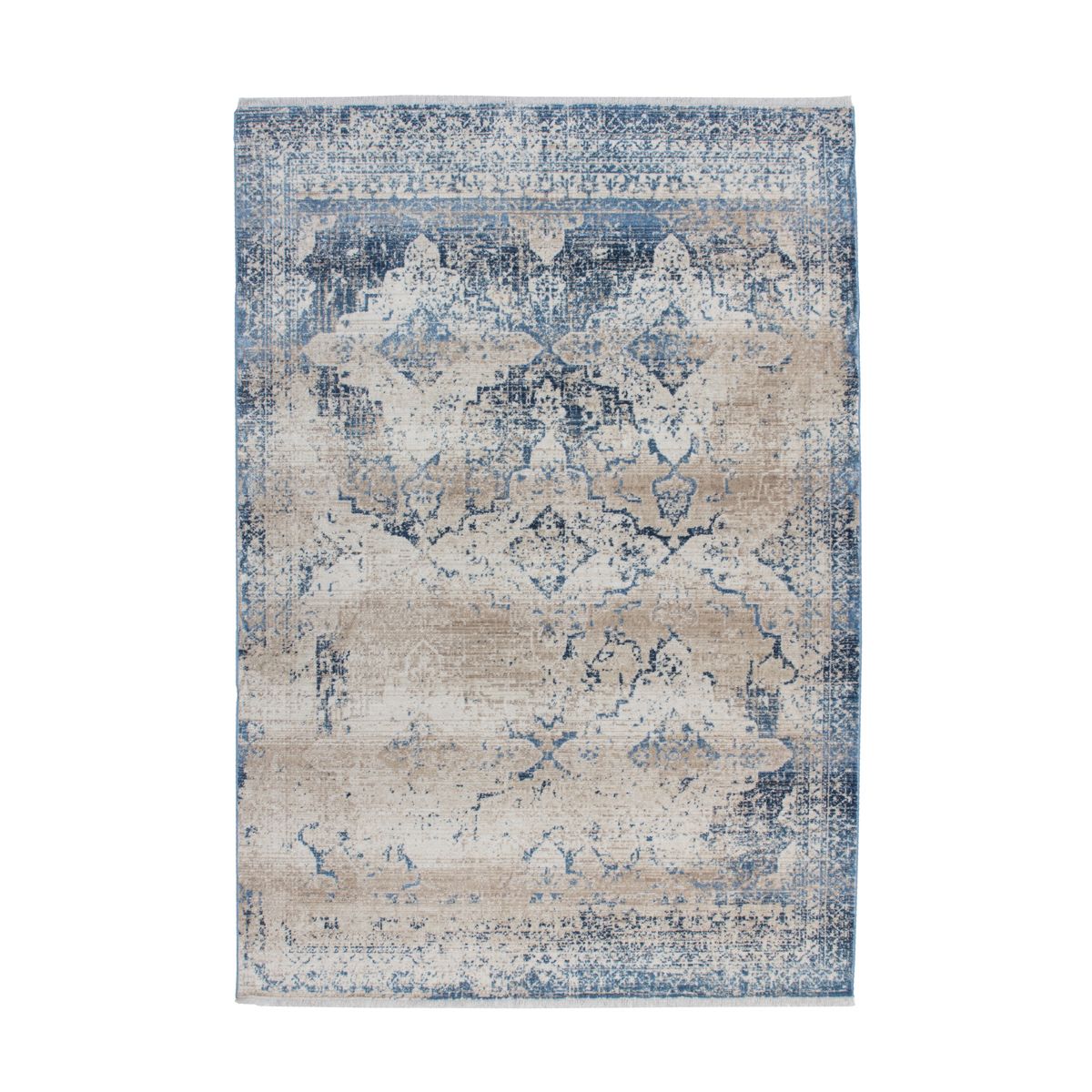 Tapis vintage Flachflor Kurzflor orientales bleu de travail manuel pfelgeleicht Tapis vintage Flachflor Kurzflor orientales bleu de travail manuel pfelgeleicht